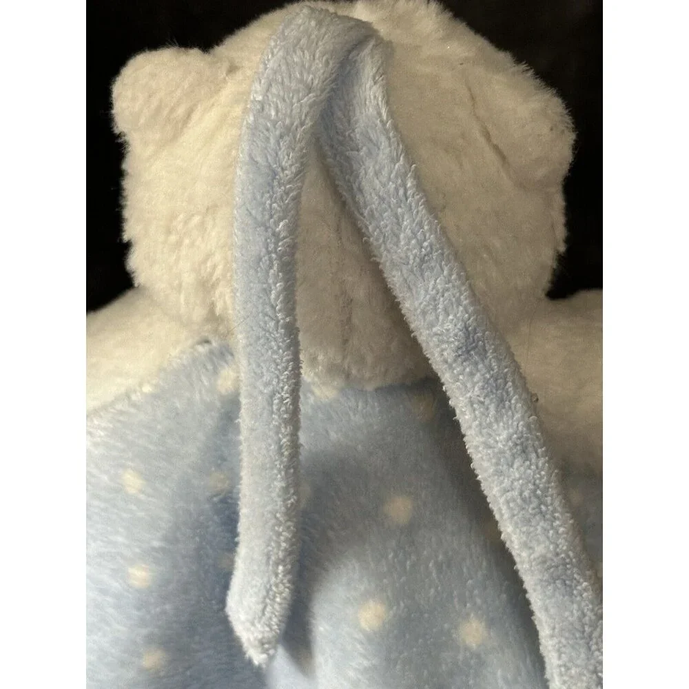 Blankets And‎ Beyond White Bear Polka Dot Blue Security Blanket Baby Lovey